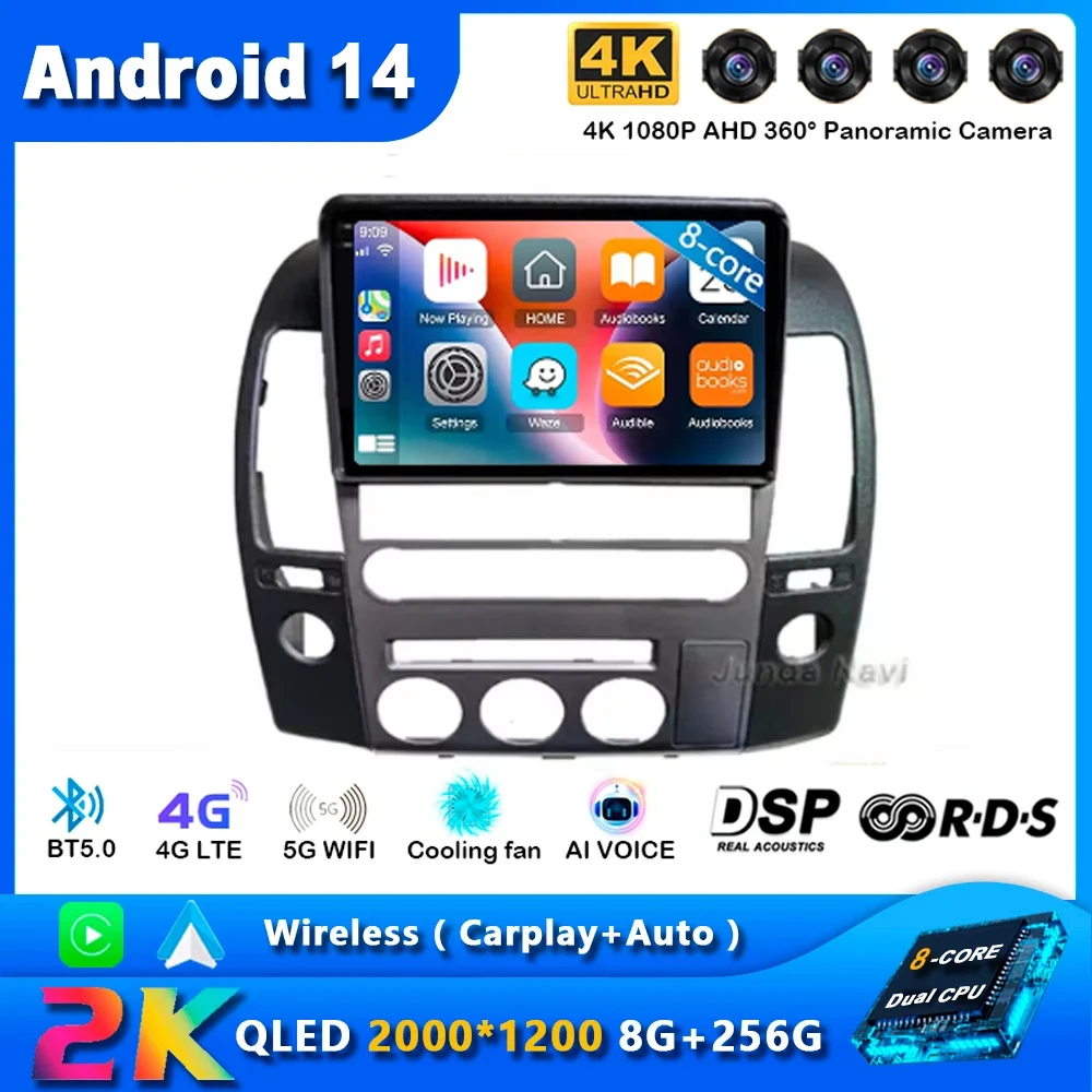 Android 14 For NISSAN NAVARA 2006 2007 2008 2009-2012 Auto CarPlay Car Radio Navigation Multimedia Player GPS 2din Autoradio DSP