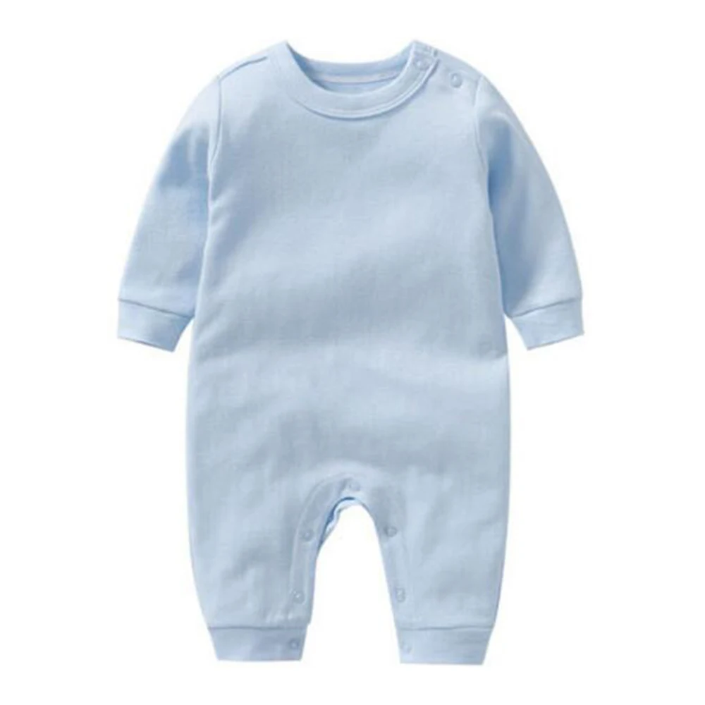 رومبير للأطفال الأولاد بأكمام طويلة من القطن للربيع والخريف بلون واحد ملابس لحديثي الولادة بدلة قفز للفتيات الرضع وصل حديثًا 2026
