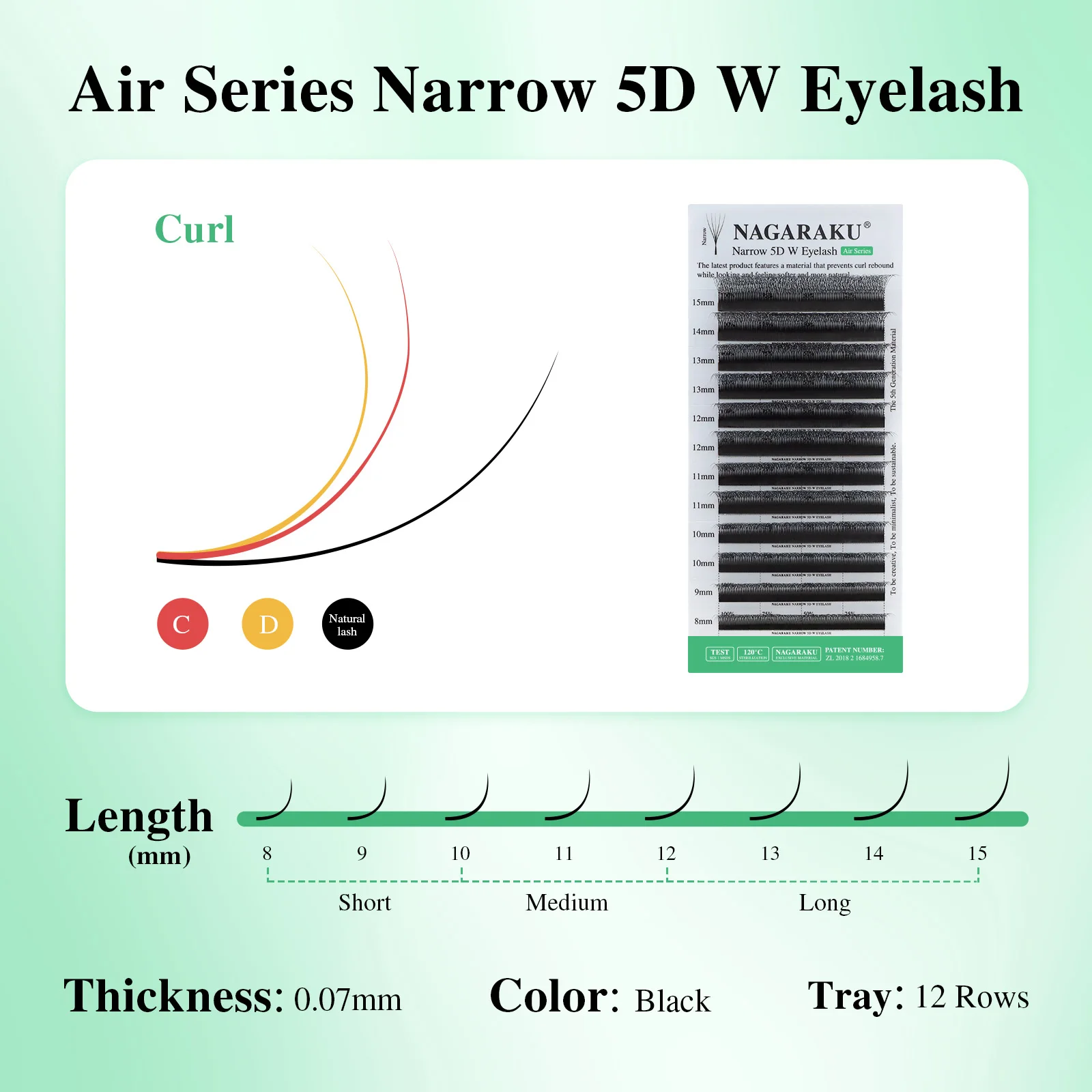 NAGARAKU V-Form Schmale 5D W Wimpernverlängerung Natürlich Weich Kleiner Fächer Flauschiger Look Mesh Volumen Vorgefertigte Wimpern – Detail 9
