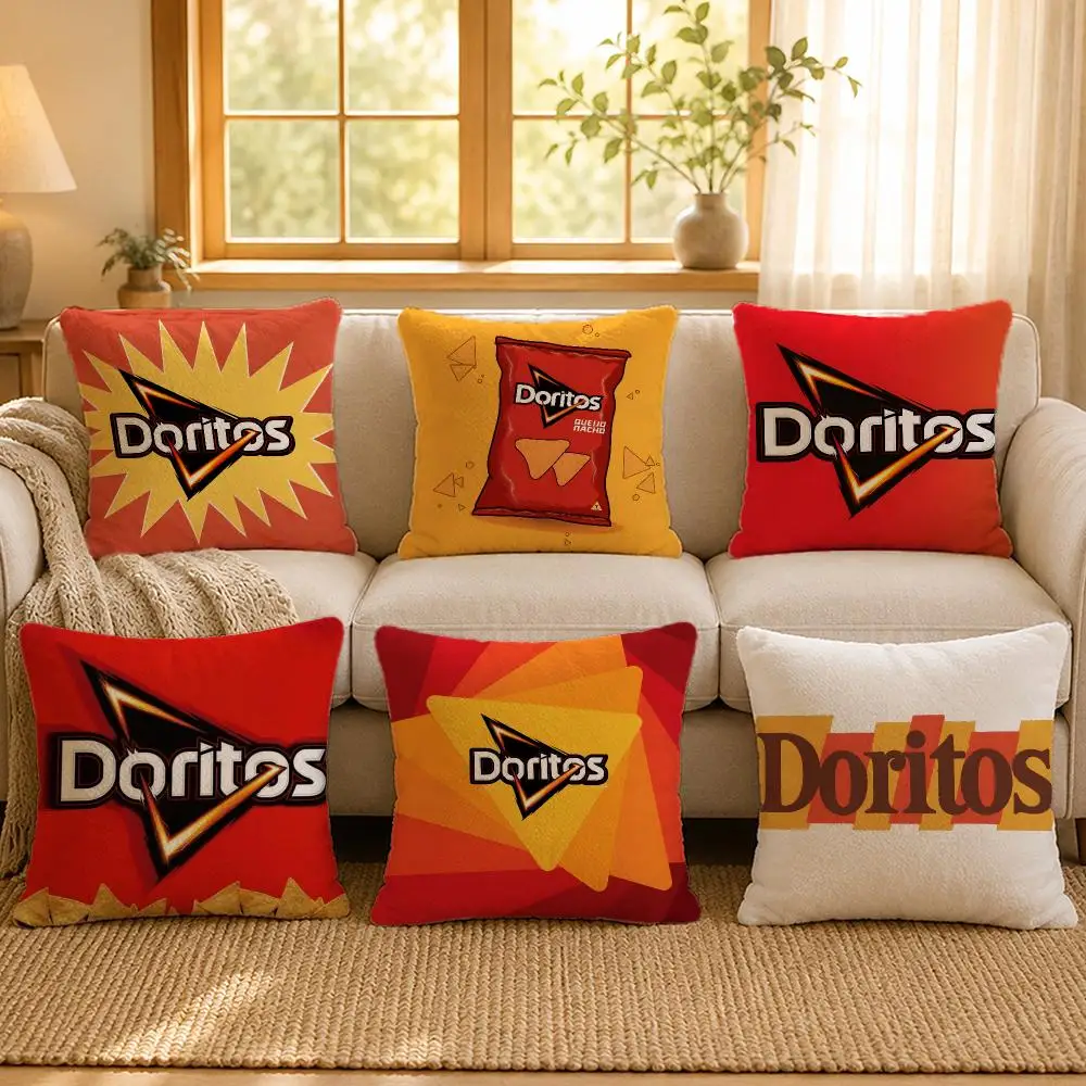 Snack Doritos Bold Nacho Retro Cushion Cover Personalized Short Plush Soft Bedroom Sofa Home Decor Gift