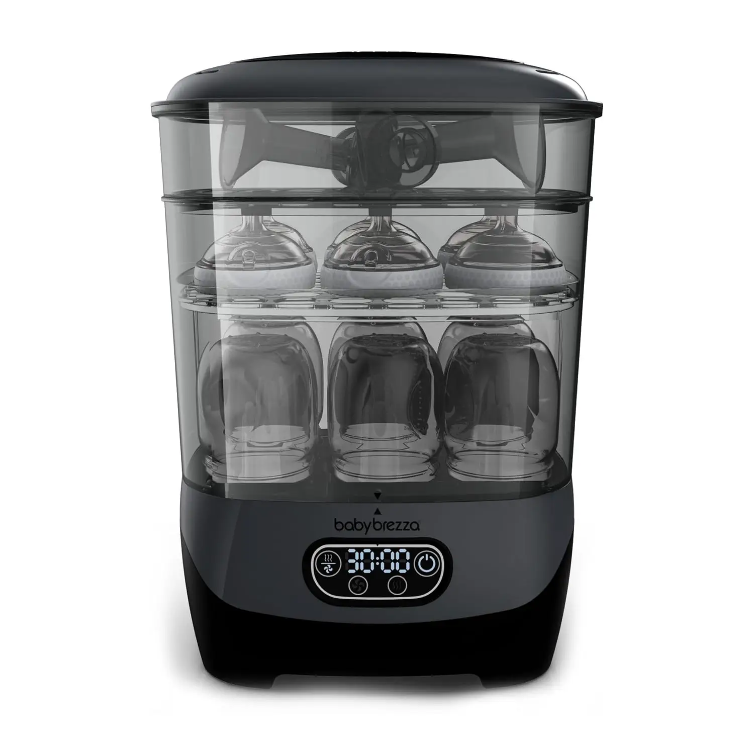 Universeller Babyflaschensterilisator und -trockner – 33 % schnellere Trocknung, größte Kapazität, HEPA-Filter, Holzkohle-Finish