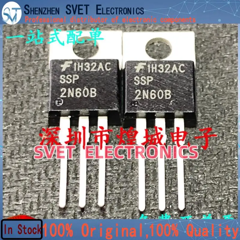 10PCS-50PCS  SSP2N60B  MOS TO-220 2A 600V  Original In Stock Fast shipping