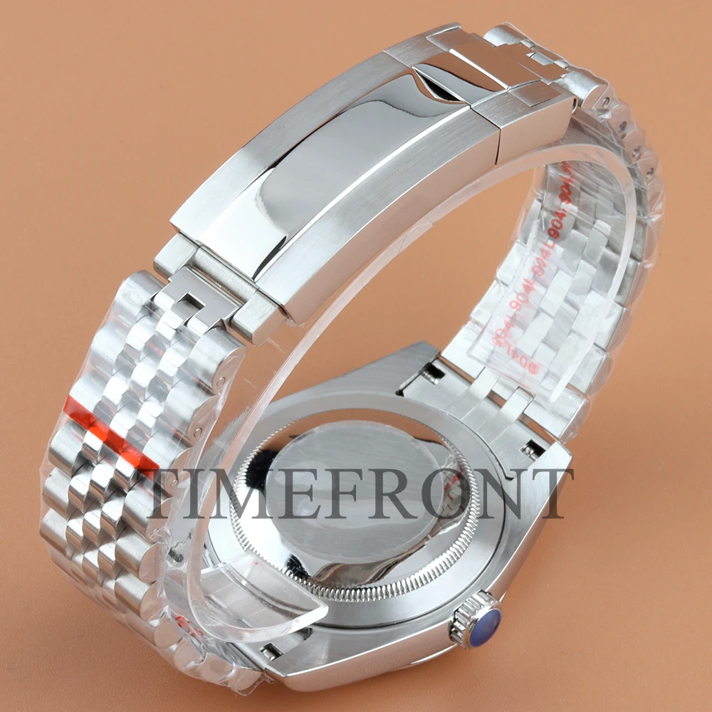Silver NH35 36mm 39mm Round Edge Watch Case For DATEJUST Seiko NH35 NH36 Movement 316L Stainless Steel Jubilee/Oyster Bracelet
