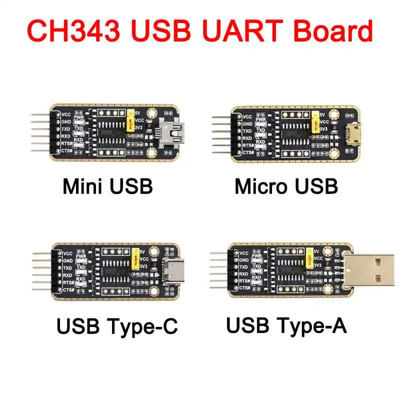 CH343 UART Module USB To UART Module Micro/Mini/Type A/Type C Connector High Baud Rate Transmission