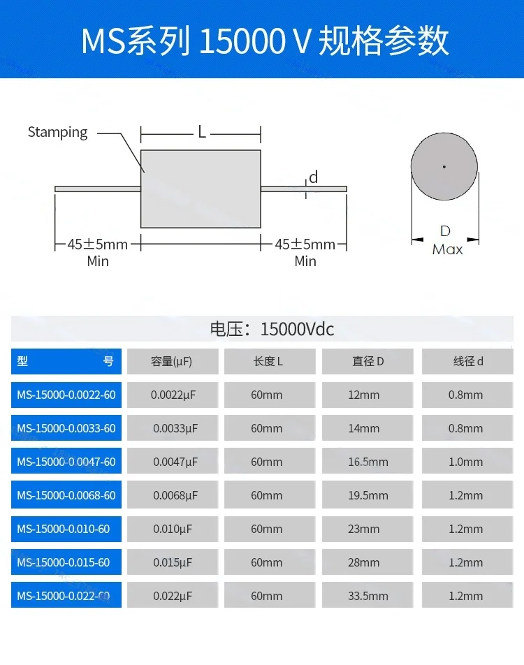 100% جديد y الأصلي EACO MS 15000V 0.0068 فائق التوهج 0.010 فائق التوهج 0.015 فائق التوهج 0.022 فائق التوهج0.033 مكثف دي ألتو الجهد #5