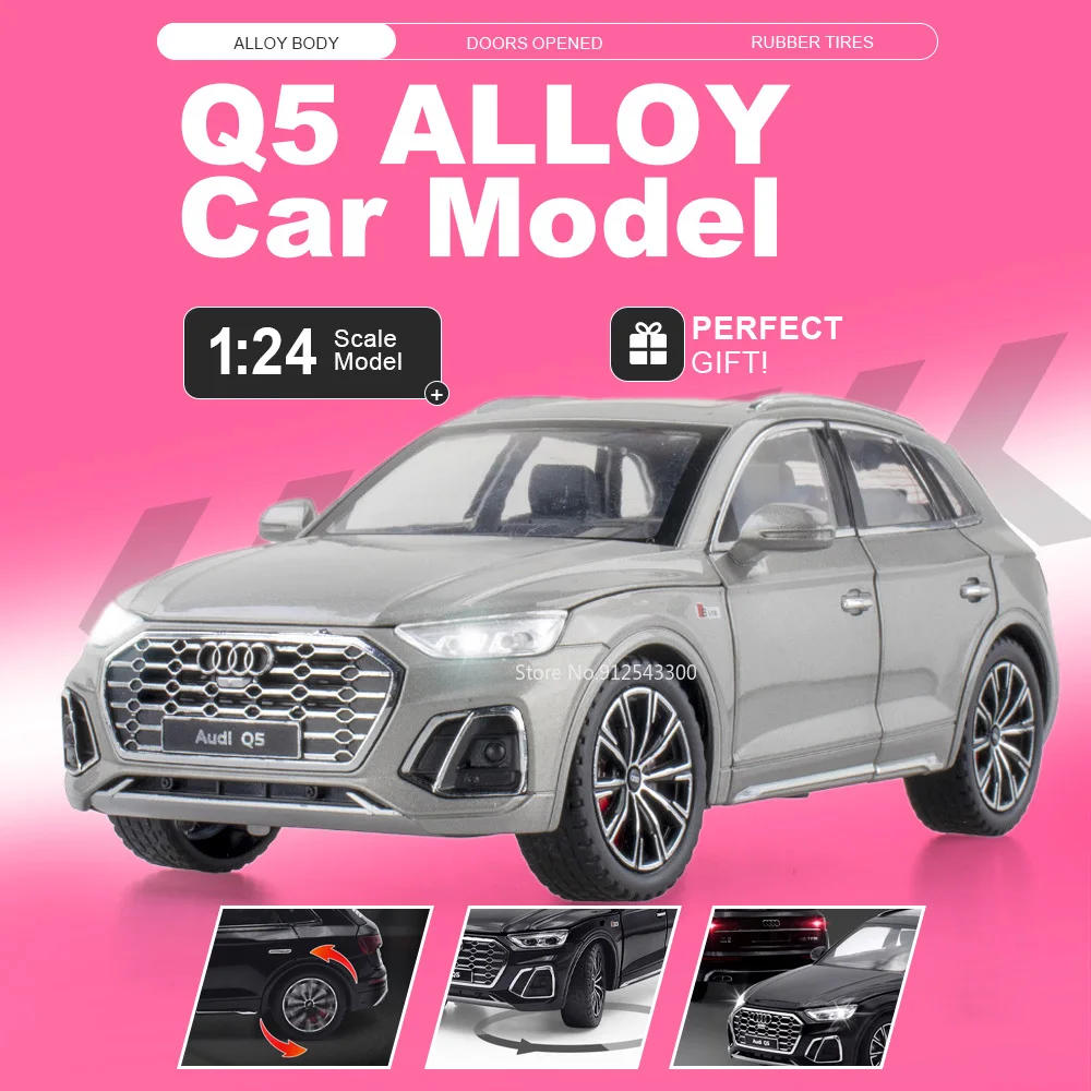 

1:24 Q7 RS7 car model toy doors opened sound light models pull back shock absorption vehicle for boyfriend Anniversary surprise