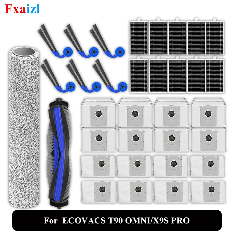  Kompatibel mit ECOVACS T90 OMNI / T90 PRO OMNI / X9S PRO OMNI / X12 PRO OMNI / Yeedi M16 Bürste, Mopp, Beutel, Filterteile