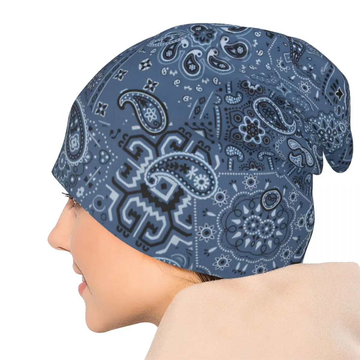 Paisley Bandana Fabric Patchwork Vintage Bonnet Homme Fashion Thin Hat Paisley Style Skullies Beanies Caps For Men Women Hats