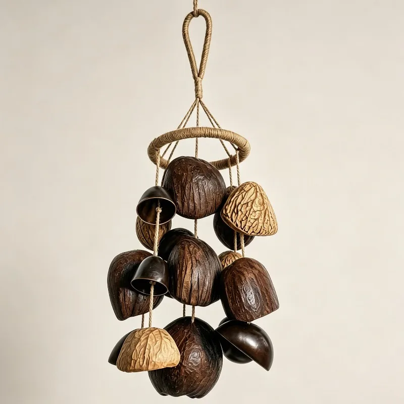 Natural Fruit Shell Bell Meditation Sound Healing Bells Outdoor Garden Hanging Wind Chimes Yoga Handheld Musical Instruments