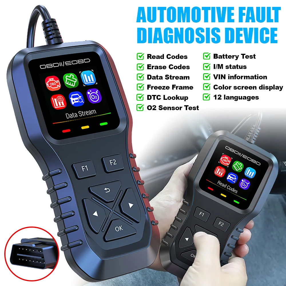 الماسح الضوئي obd2 قارئ رمز السيارة تحقق قارئ خطأ ضوء المحرك أداة مسح ضوئي تشخيصي السيارات obd ii الماسح الضوئي