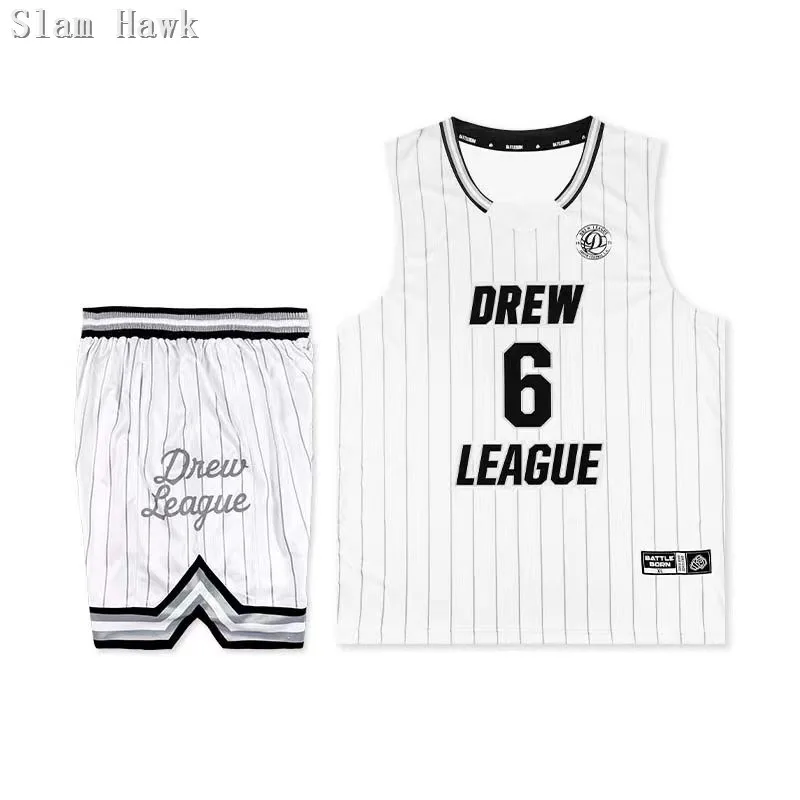 NEW Arrived Crawcover 11# 6#DREW League Europe Design Shirts   Street Ball  Basketball Jerseys SET  Hiphop Shorts