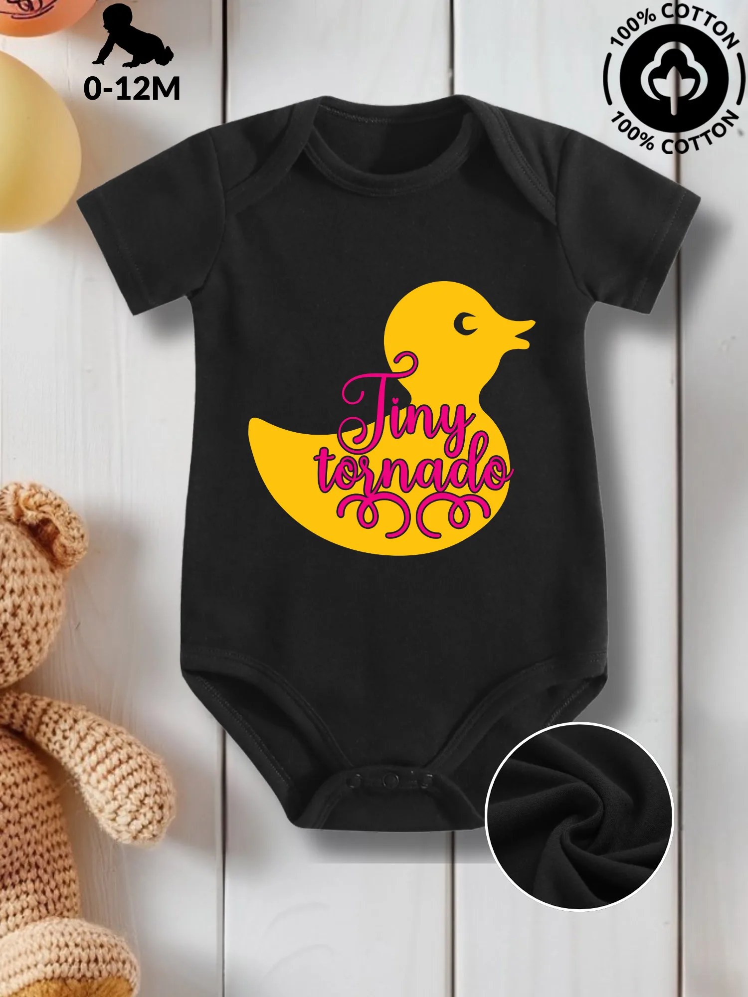 

Детский костюм для ползания Tiny Tornado унисекс, комбинезон из чистого хлопка для ухода за кожей, всесезонное черное боди 190GSM