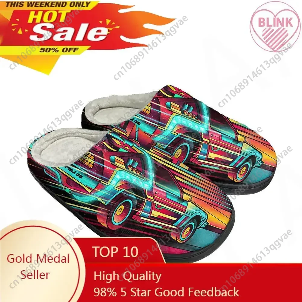 

Back To The Future Car Cotton Slippers Mens Womens Sandals Plush Casual Keep Warm Shoes Thermal Comfortable Custom Made Slipper