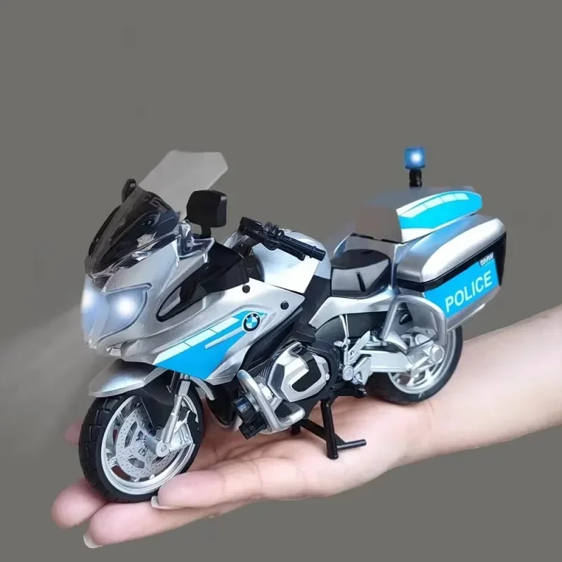 1:12 BMW R1250RT-P Alloy Racing Police Motorcycle Model Simulation Diecast Metal Motorcycle Model Collection Children Toy Gift