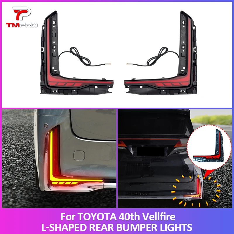 Rear Bumper Lights Dragon Scale Style Rear Bumper Lamps Tuning Accessories for Toyota Vellfire 40 Series