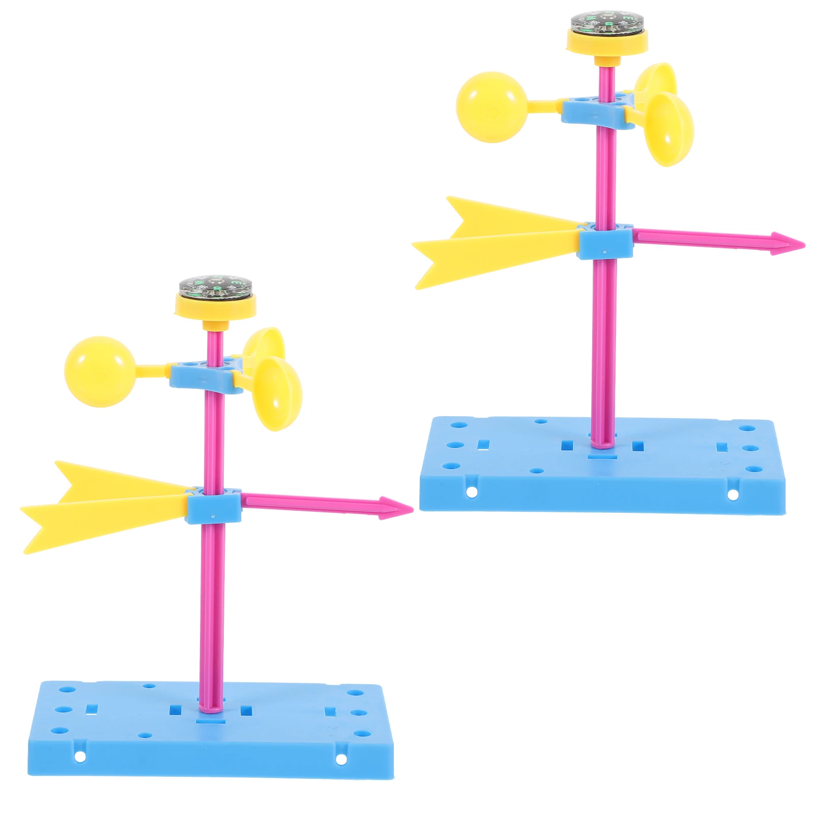 

2 Pcs Toys Wind Vane Material Package Assemble Assembly Plaything Science Kits Plastic Education for Kids Child