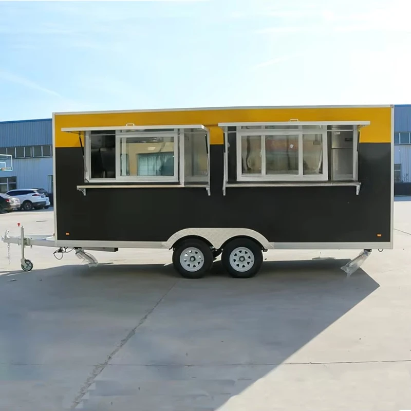 

Mobile Square Trucks for Sale Outdoor Food Trailer Good Price Crepe Food Cart for Snack and Food Caravans Customizable