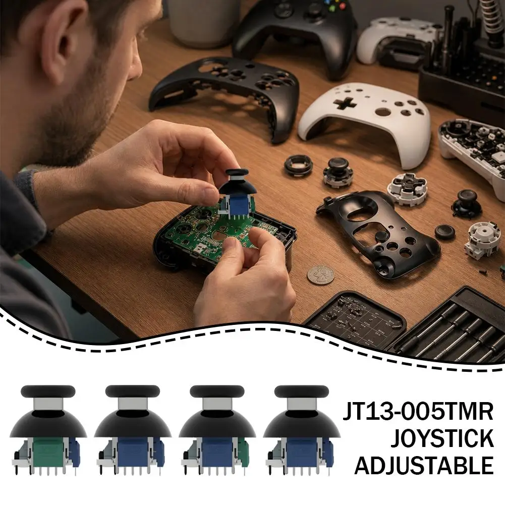 K‑SILVER JT13‑005 TMR Magnetic Joystick 30‑80gf 320° Tension Adjustable Anti‑Drift Replacement Stick for PS5 PS4 Switch Pro Xbox