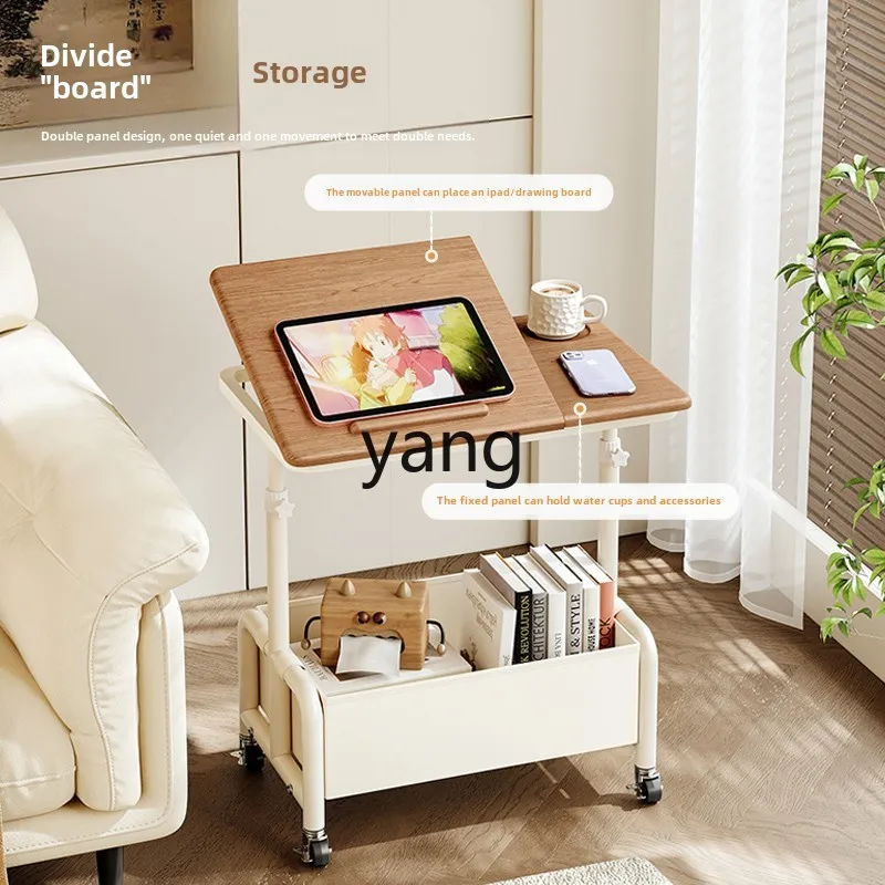 LMMcreative lifting edge table movable pulley minimalist medieval trolley rack