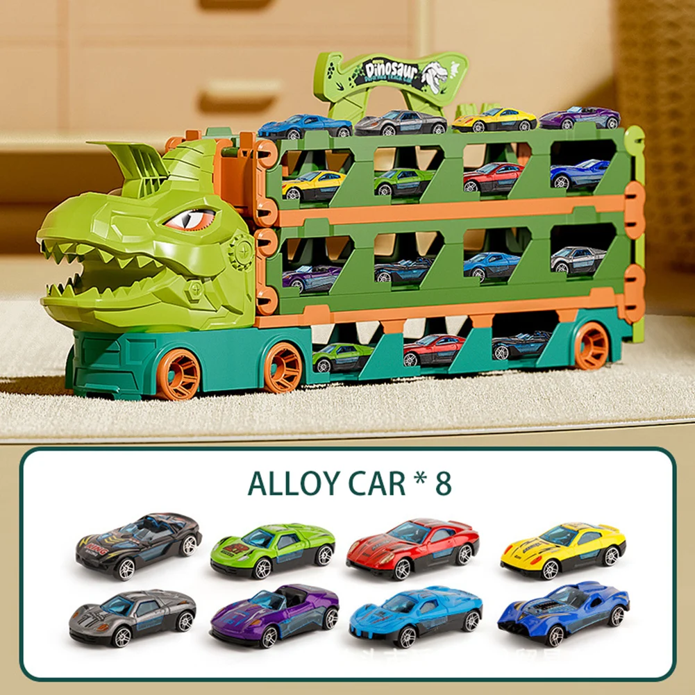 

Dinosaur Folding Storage Race Car Hauler Truck Wear Resistant Racing Car Plaything Gift For Children's Day