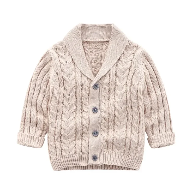 Autunno Kintted Gentleman neonato giacca vestiti del bambino ragazzi Cardigan lavorato a maglia giacca per bambini maglione infantile cappotto per