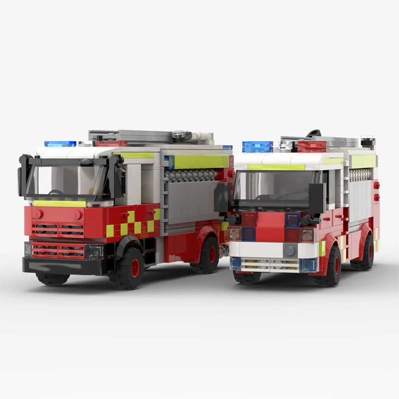 Série de voitures d'ingénierie classe 3, camions de pompier, blocs de construction, Puzzle en brique de haute difficulté, Collection de jouets pour enfants