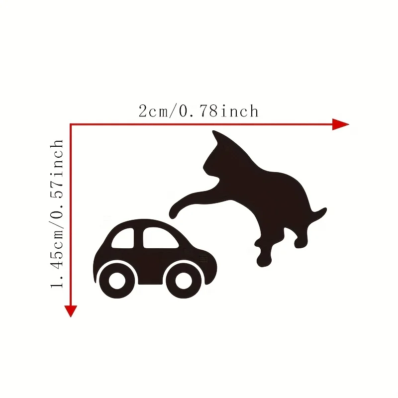 4PCS/SET Charming Cat & Car Sticker - Suits Car Center Consoles, Luggage, Gift Boxes & Craft Projects