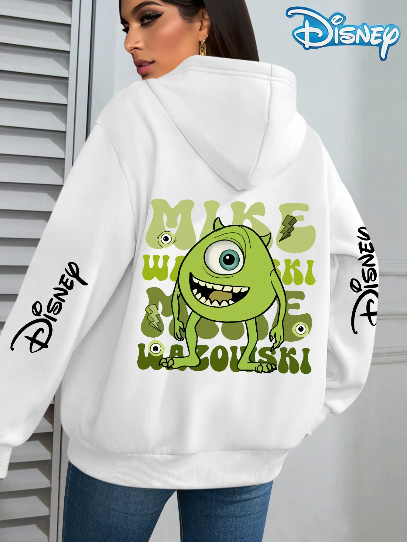 

Повседневная толстовка с капюшоном Disney Mike больших размеров, с длинными рукавами, подходит для осенне-зимнего сезона