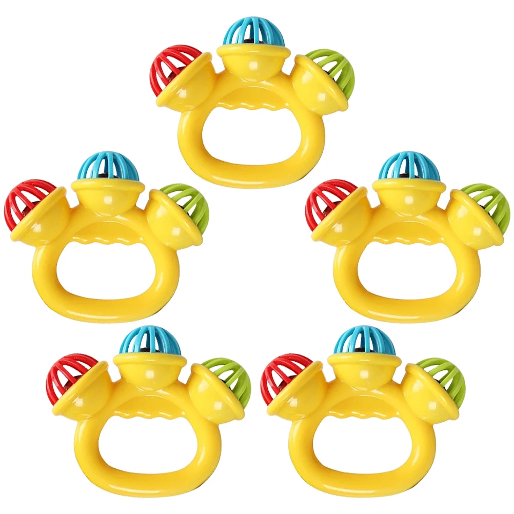 5 Piezas de Sonajeros para Bebés, Coloridos, Sensoriales, para Agarrar con la Mano, Calmantes, para la Educación Temprana, Mordedores para Bebés, Campanas para Masticar para Niños