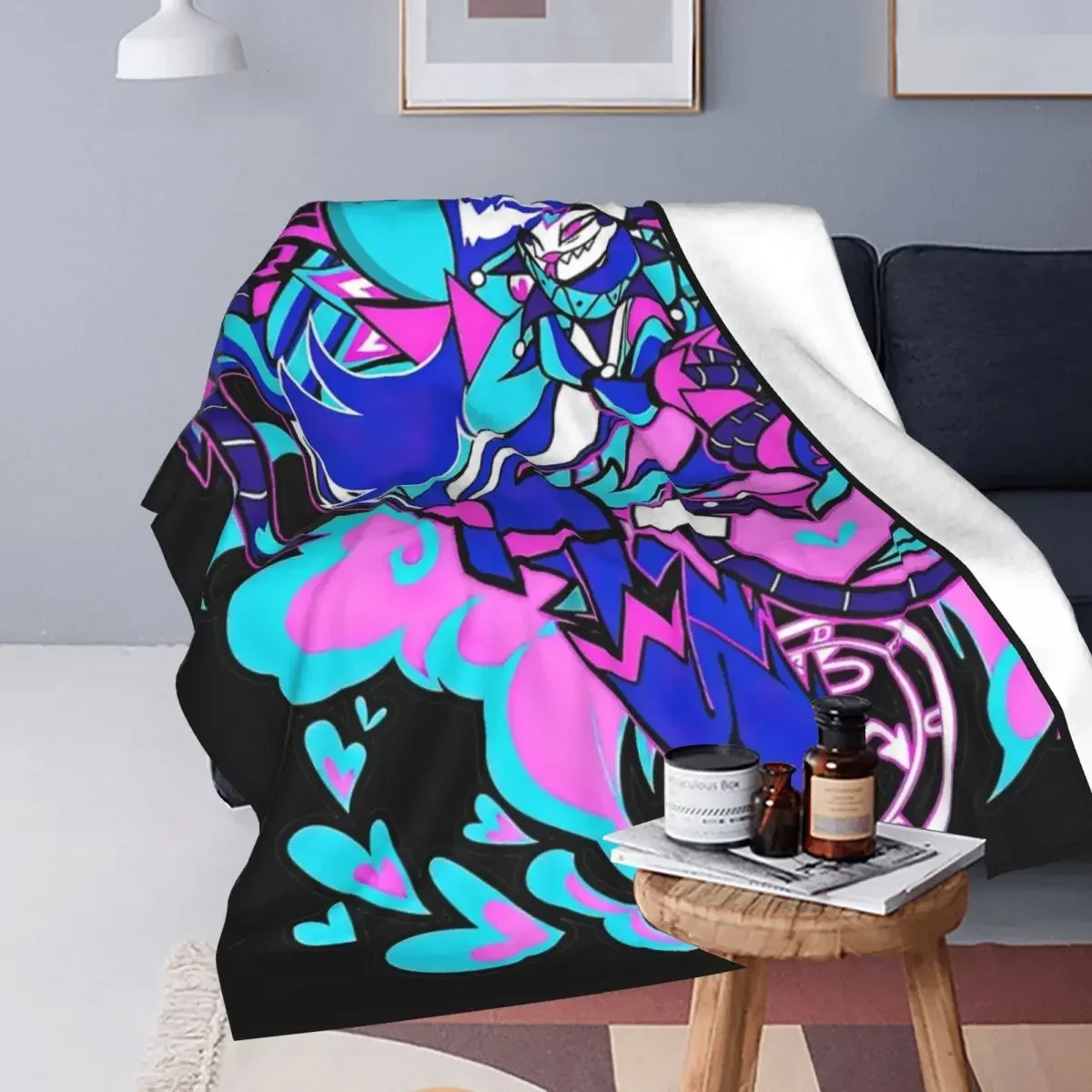 Ozzie Fizzarolli Fleece Throw Blanket Hazbin Hotels Blanket for Sofa Car Warm Bedding Throws