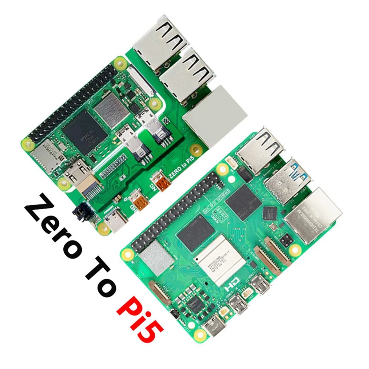 AT87-для Raspberry Pi Zero 2 Вт к PI5 Плата расширения с кабелем Zero к адаптеру интерфейса Pi5 Zero USB-концентратор RJ45 Шляпа