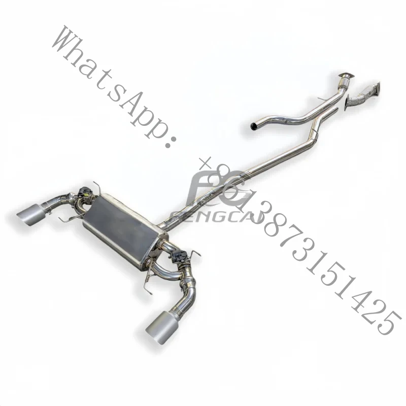 CUSKI Universal Exhaust with Choke Giulia 2.0T 1.5mm Thick Stainless Steel Exhaust Modification Accessory