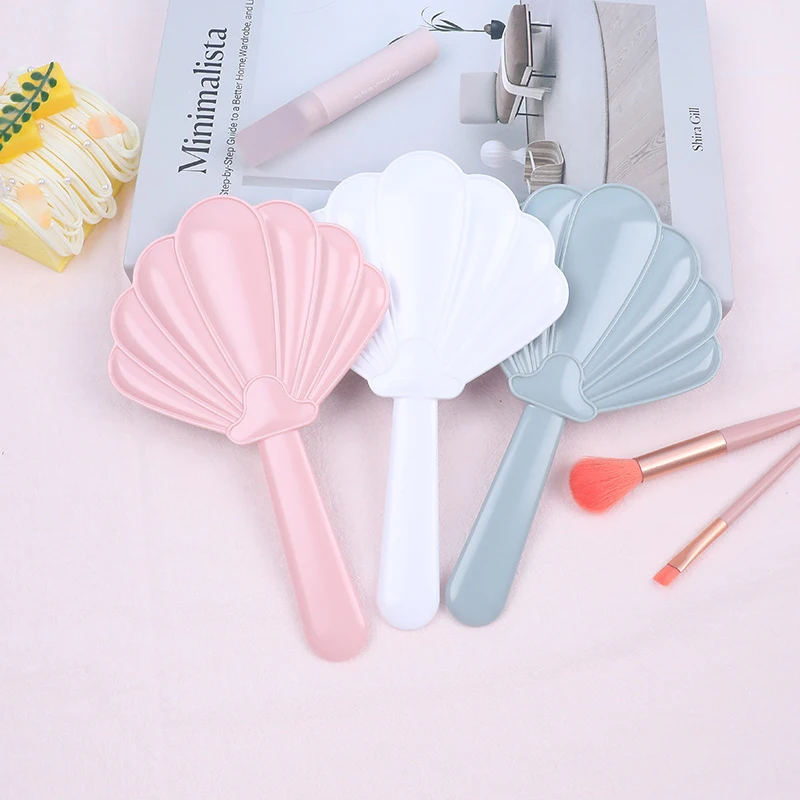 1 Pc Creatieve Shell Handheld Make-Up Spiegel Shell Vorm Meisje Make-Up Spiegel Met Handvat Kan Diy Kleine Spiegel