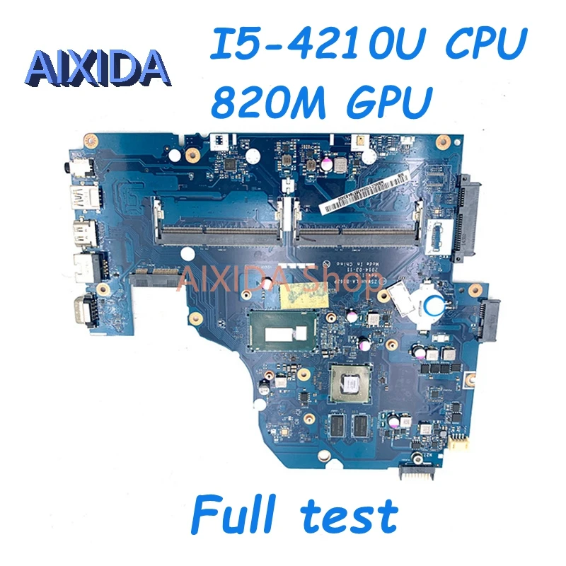 

AIXIDA NBMLC11004 Z5WAH LA-B162P For Acer aspire E1-572 E1-572G Laptop Motherboard I5-4210U CPU 820M GPU HM86 DDR3L Main Board