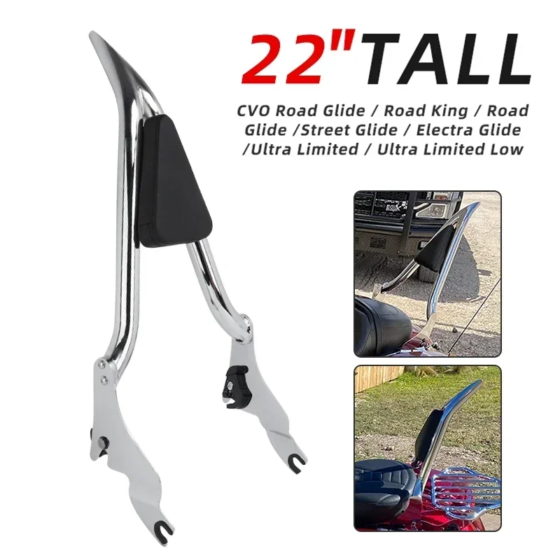 

Motorcycle Detachable Passenger Rear Backrest Sissy Bar Chrome For Harley Touring Road King Electra Glide Ultra Limited 09-22