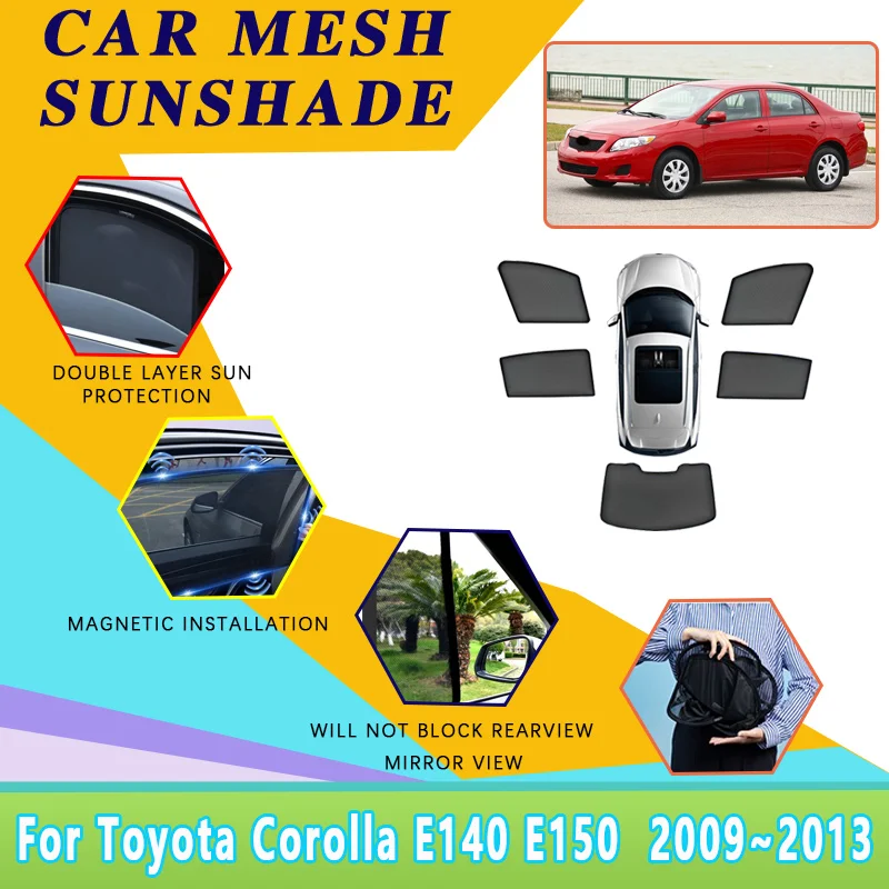 

Солнцезащитные шторки-сетки для Toyota Corolla E140 E150 2009-2013, светоблокирующие, с защитой от УФ-лучей, накидка на лобовое стекло, автомобильные аксессуары