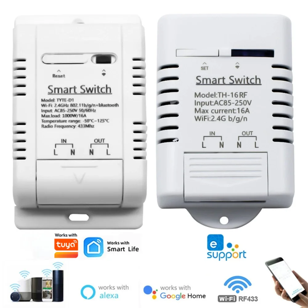

Smart Temperature Switch 16A with Energy Consumption Monitoring RF433 Intelligent Thermostat Works with Tuya Ewelink Alexa