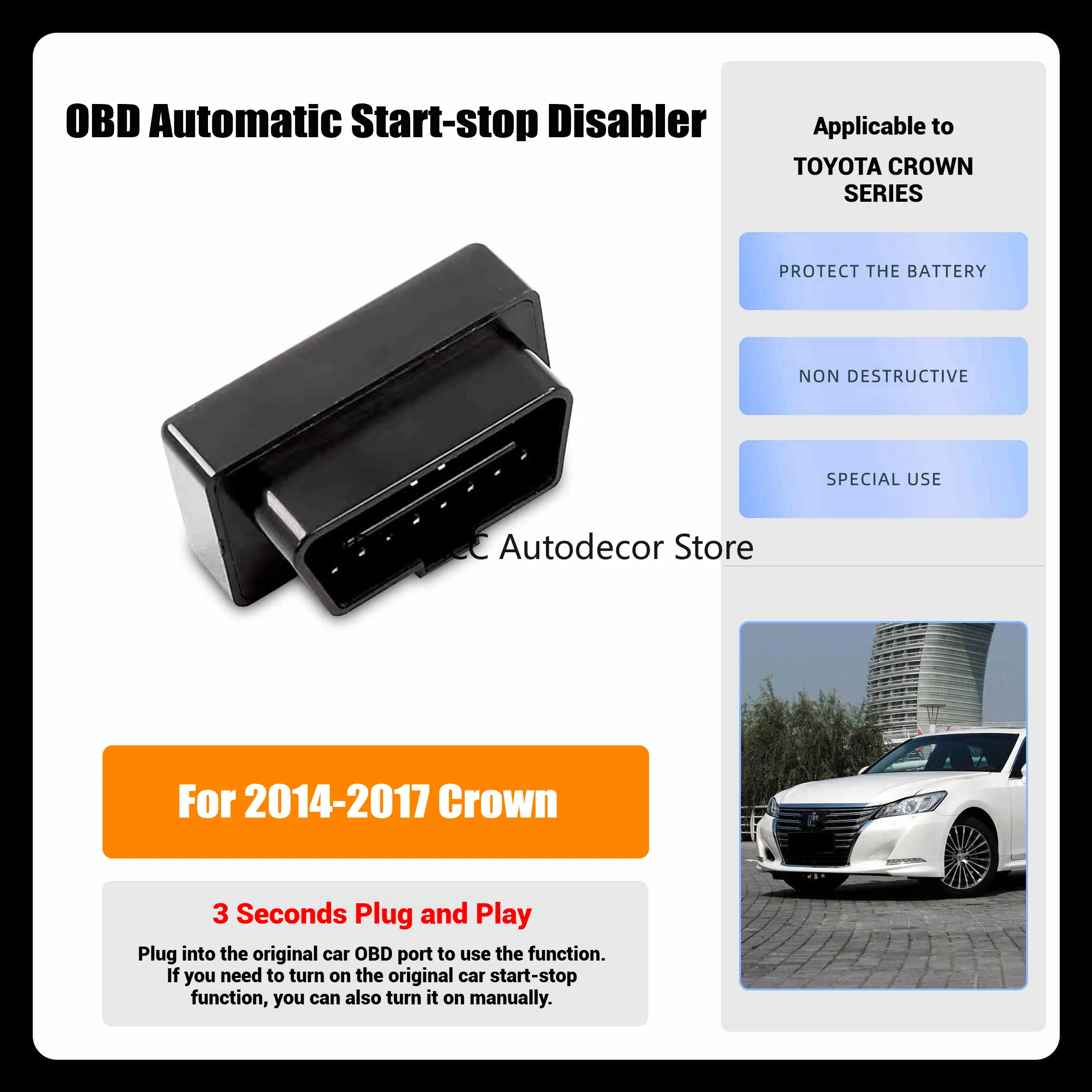 OBD Automatic Start-stop Disabler For Toyota 2014-2017 Crown Engine Intelligent Modification Automatic Start-stop Shut-off Cable