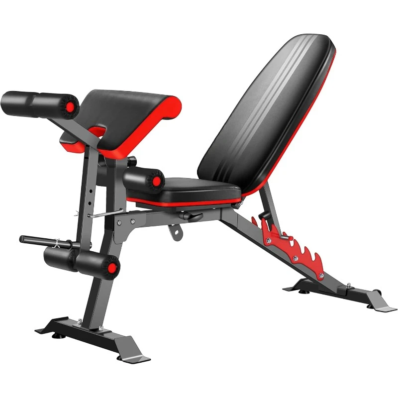 Multifunctional Weight with Leg Extension and Preacher Pad,Workout for Decline Bench Press,Strength Training Bench