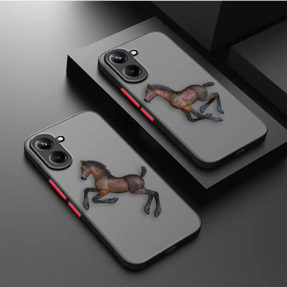 Shen Jun's Pony Horse Matte Phone Case for OPPO Realme 11 10 9 9I 8 8I 7 7I 6 FIND X3 X5 PRO 4G 5G Case Funda Coque Shell Cover