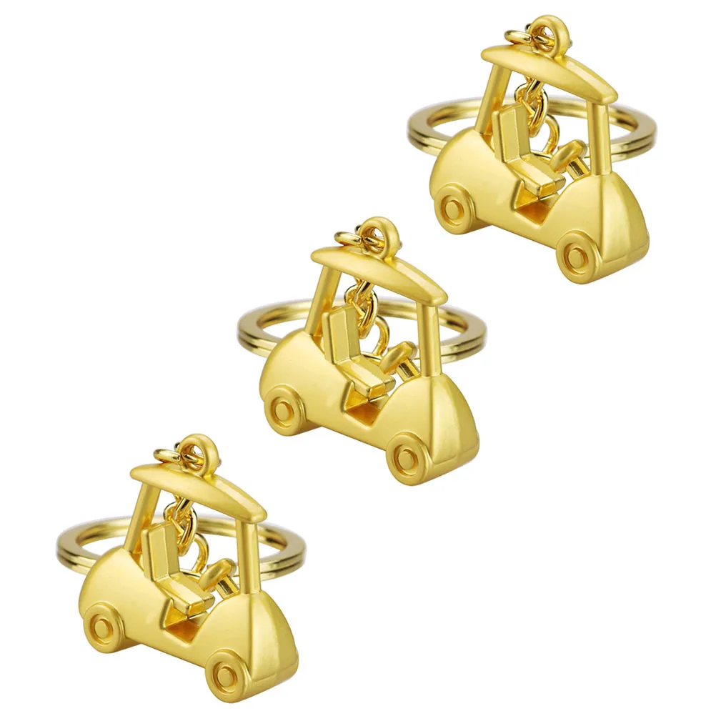 3 قطعة عربة جولف ذهبية مفتاح الديكورات المعدنية المعلقة الزينة-مقاومة للصدأ وليس من السهل تشوه كسر #4