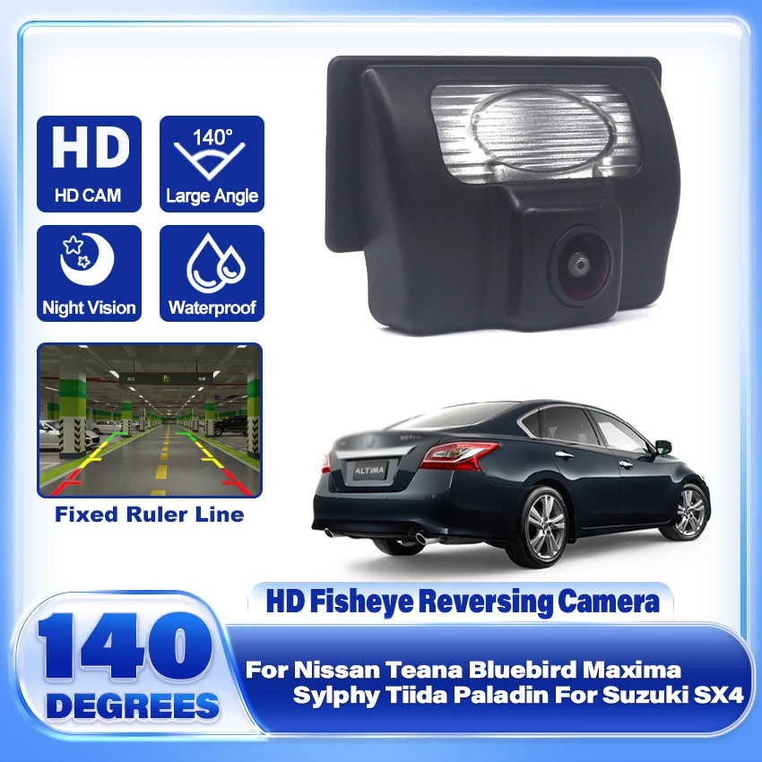 

HD Waterproof Night Vision Fisheye Rear View Reverse Camera for Nissan Teana Bluebird Maxima Sylphy Tiida Paladin For Suzuki SX4