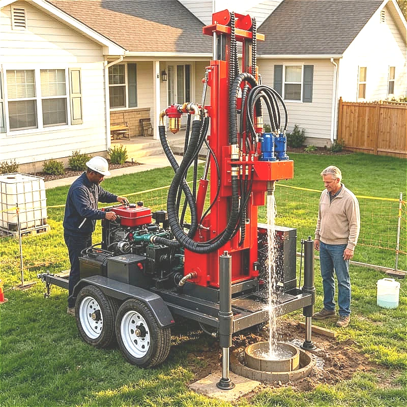 Home Garden Small Water Well Drill Rig Portable Hydraulic 100m For Residential Water Supply Well Drilling Customized