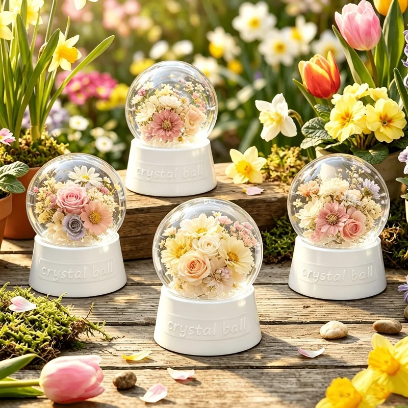 DIY Clear Plastic Christmas Snow Globe Empty Transparent Water Snow Ball Shell Blank Craft Ornament for Xmas Handmade Gift Makin