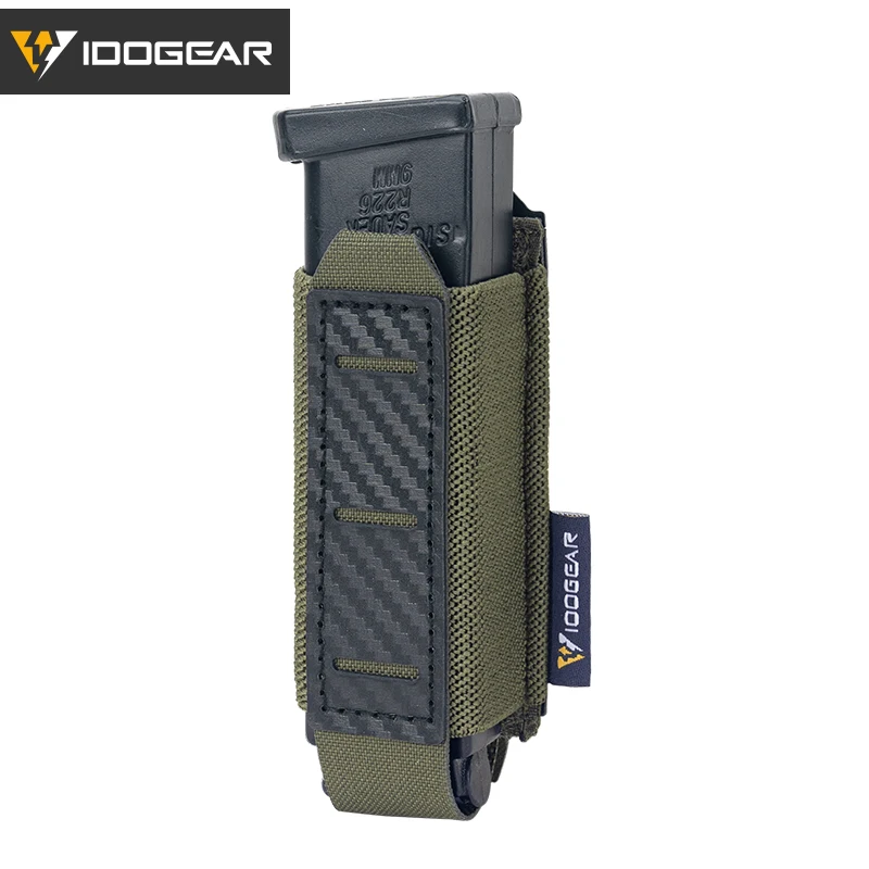 Idogear Tactisch Mag Pouch 9Mm Single Mag Carbon Fiber Molle Pouch Camo 3589