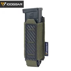 IDOGEAR Tactical Mag Pouch 9mm Single Mag Carrier Carbon fiber MOLLE Pouch Camo 3589