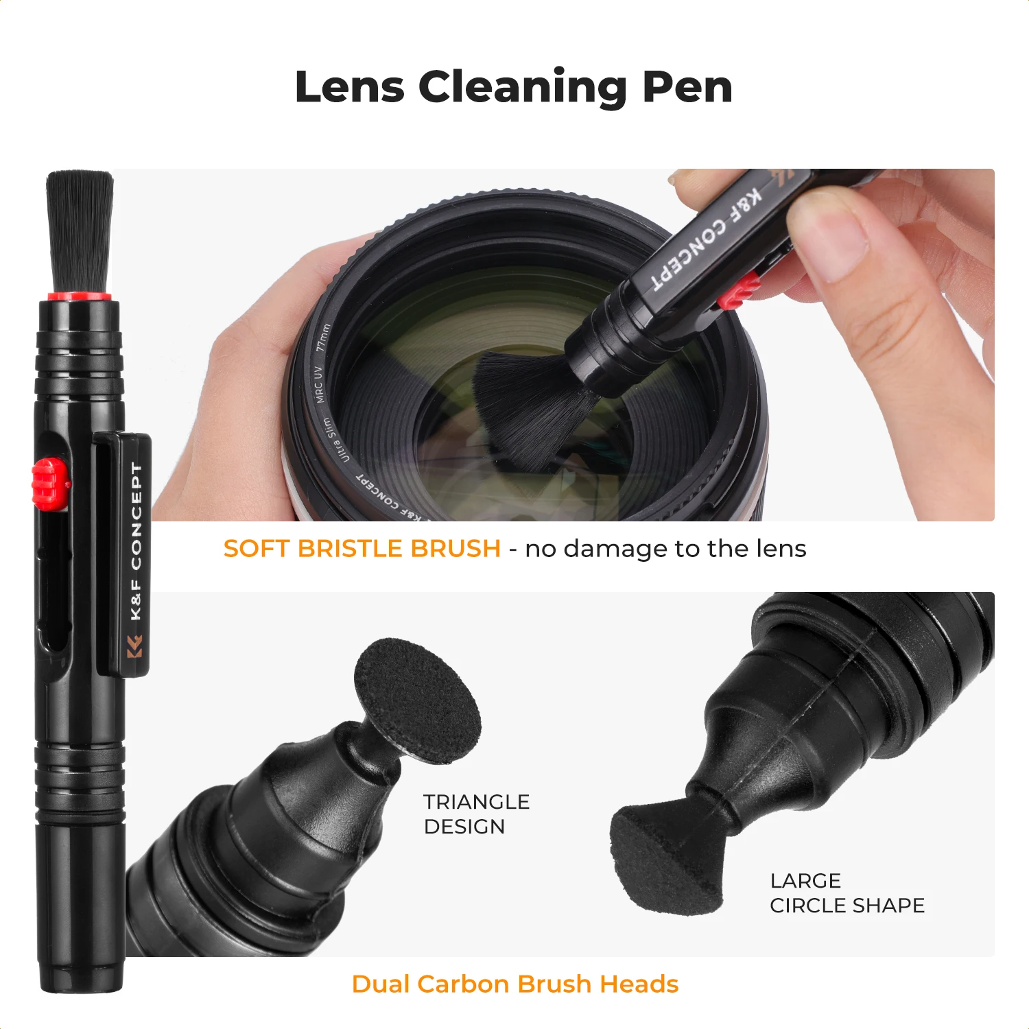 K&F Concept 25 في 1 طقم تنظيف الكاميرا مع منفاخ الكاميرا مناديل القماش مسحات نظافة قلم التنظيف السائل للهاتف عدسة الكاميرا