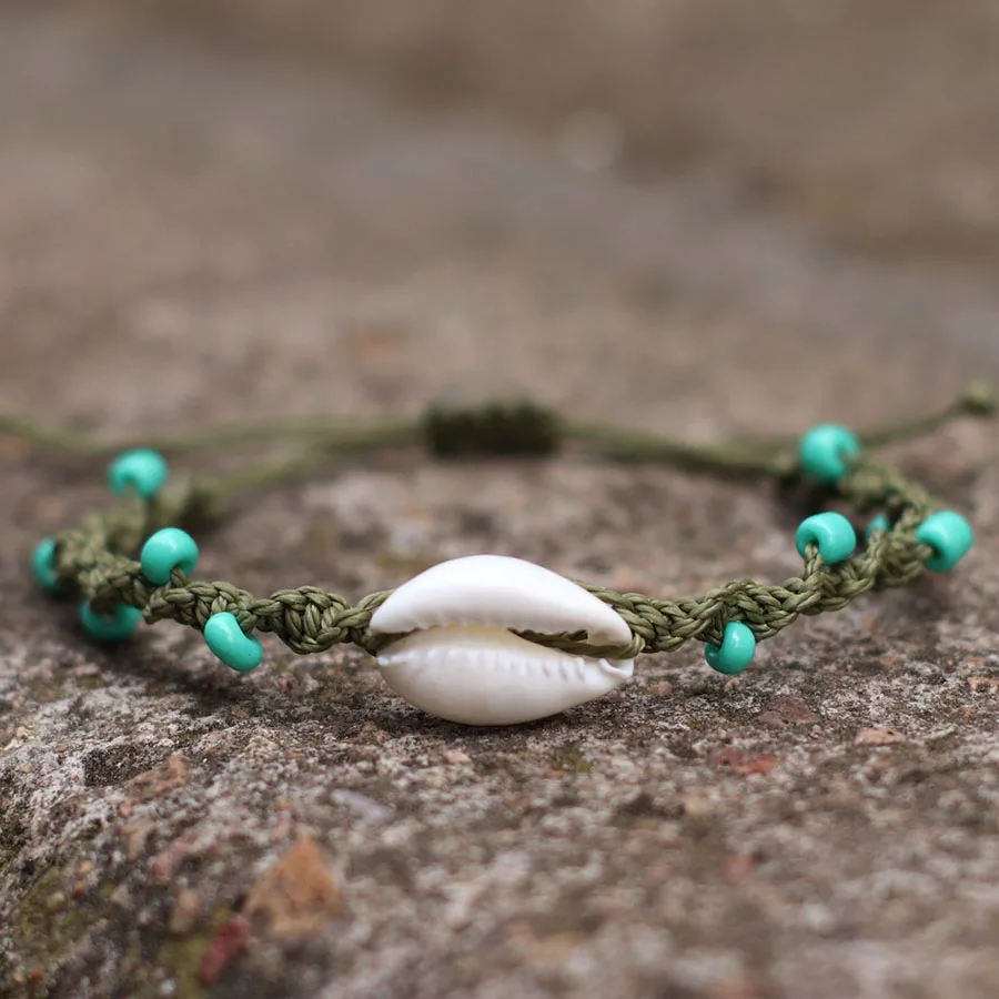 Noter Bohemia Macrame Bracelet Adjustable Unisex Beach Shell Braslet 4mm Blue Howlite Braclet Handmade Surfing Jewelry Pulseria - view 4