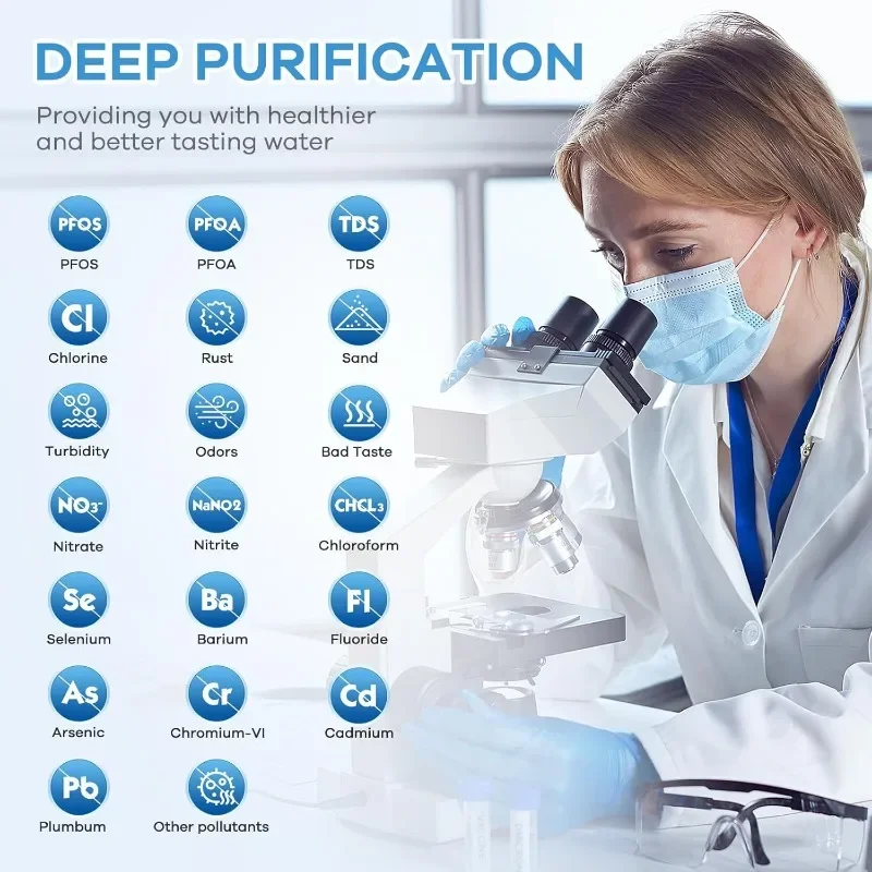 역삼투 정수 필터 조리대, 8 단계 RO 여과 시스템, 주방, 사무실, RV용 휴대용 정수기