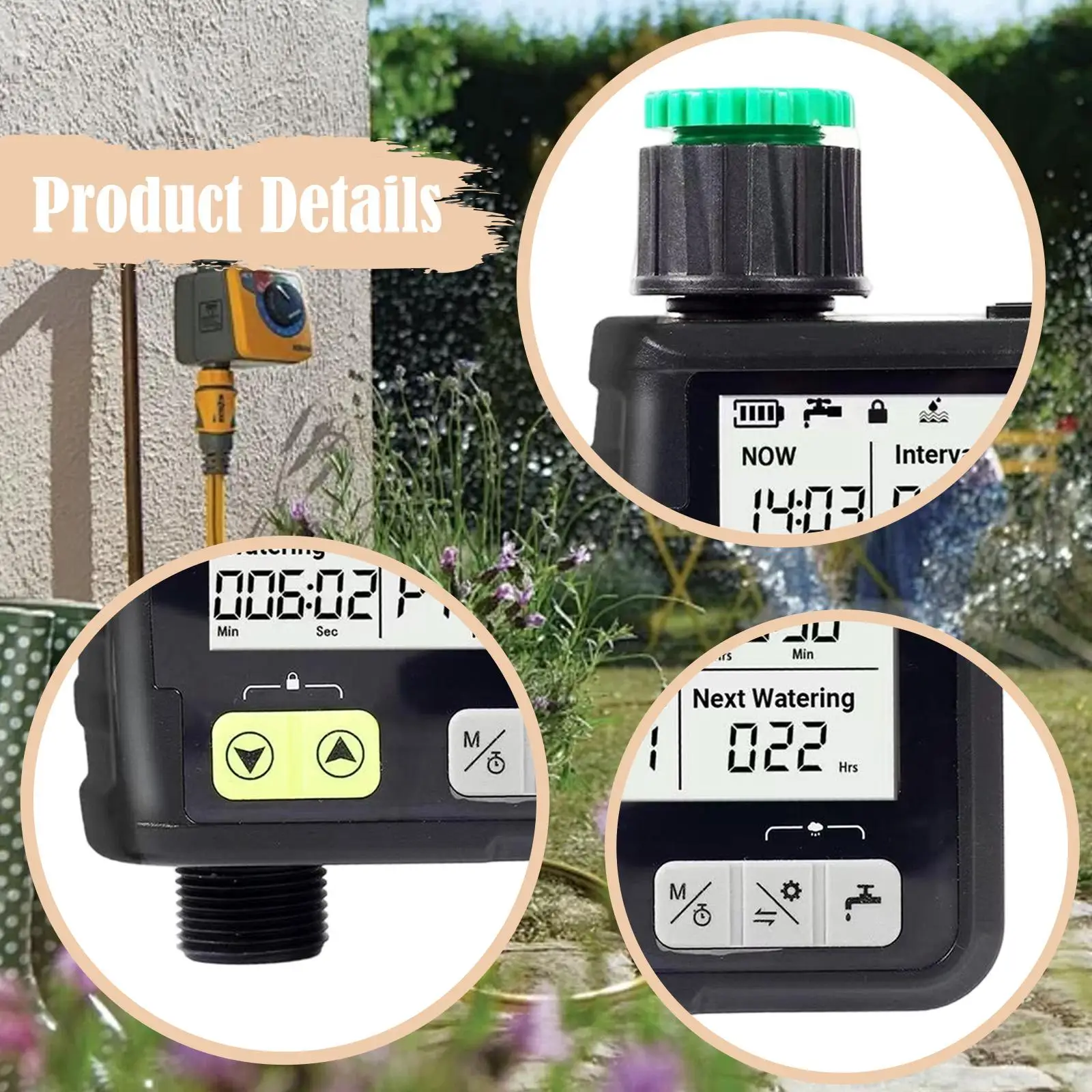 Digital Garden Water Timer Programmable Irrigation Device for Potted Plants and Lawn Watering